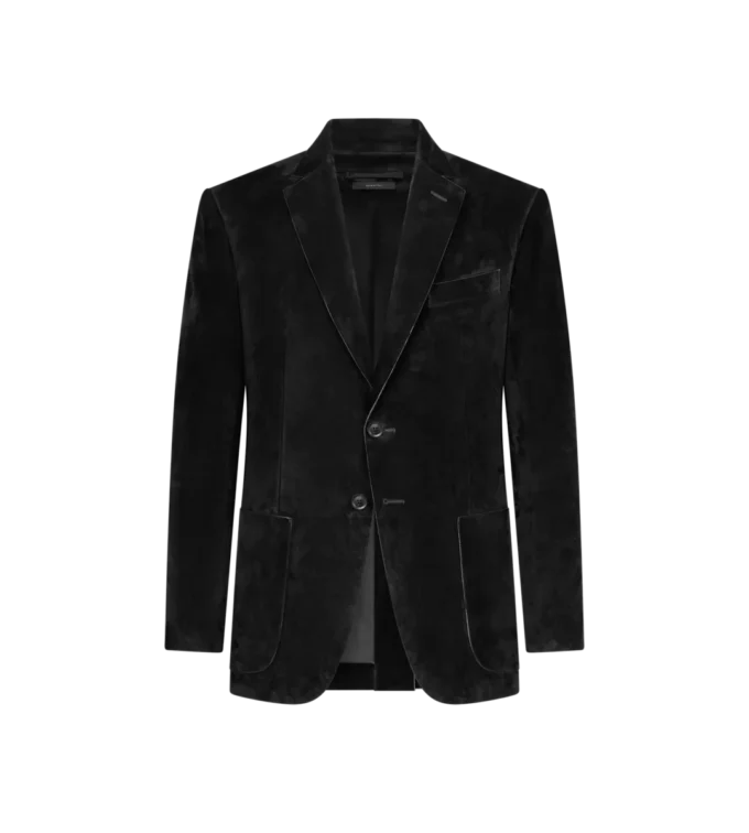 Blazer din piele de căprioară cașmir