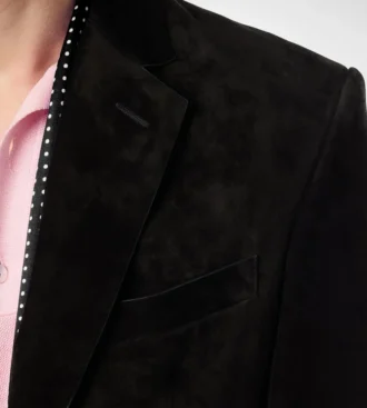 Blazer din piele de căprioară cașmir