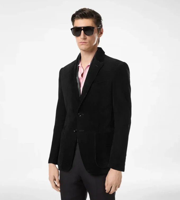 Blazer din piele de căprioară cașmir