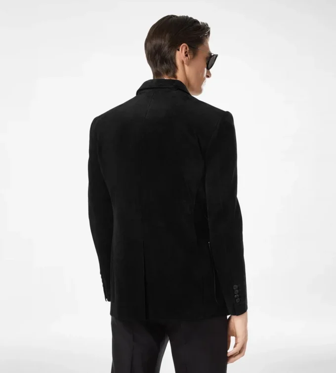 Blazer din piele de căprioară cașmir