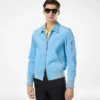 Blouson cu guler din piele de căprioară și cașmir Blouson cu guler din piele de căprioară și cașmir