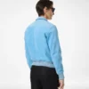 Blouson cu guler din piele de căprioară și cașmir Blouson cu guler din piele de căprioară și cașmir