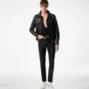 Blouson cu guler din piele nappa