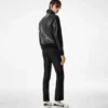 Blouson cu guler din piele nappa