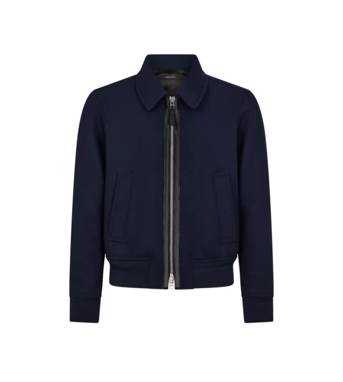 Blouson cu guler din twill dublu Blouson cu guler din twill dublu