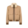 Blouson cu guler dublu detașabil din piele de oaie