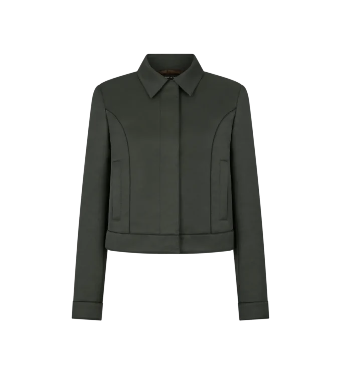 Blouson din bumbac și viscoză cu bordură Blouson din bumbac și viscoză cu bordură