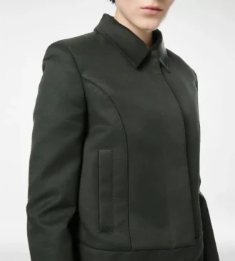 Blouson din bumbac și viscoză cu bordură