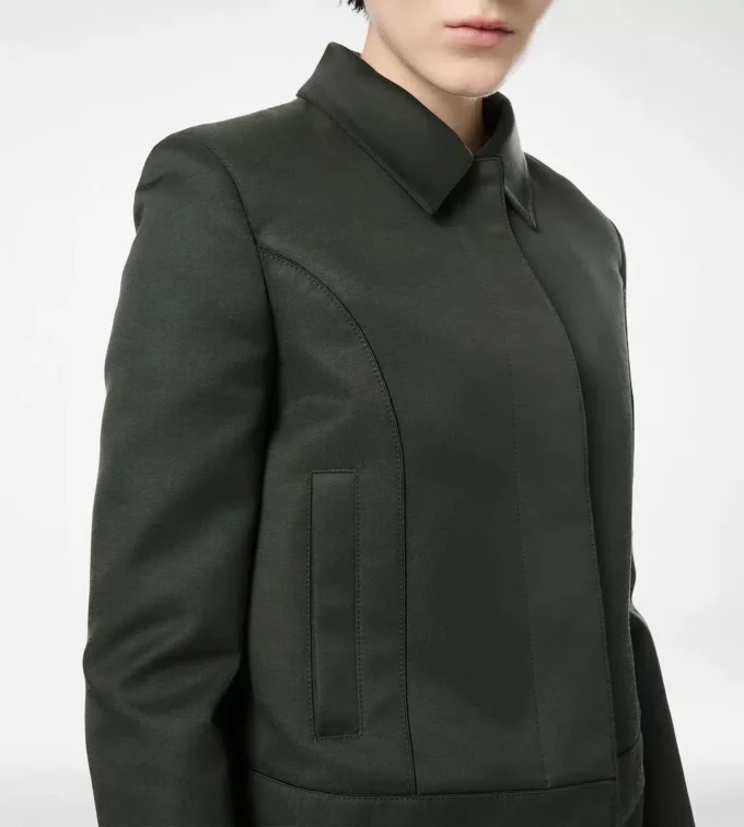 Blouson din bumbac și viscoză cu bordură Blouson din bumbac și viscoză cu bordură