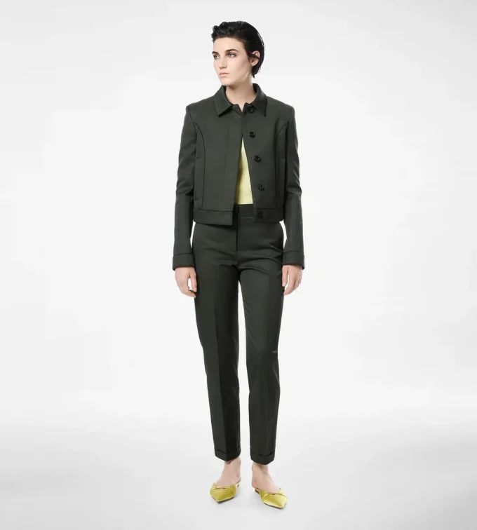 Blouson din bumbac și viscoză cu bordură Blouson din bumbac și viscoză cu bordură