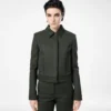 Blouson din bumbac și viscoză cu bordură Blouson din bumbac și viscoză cu bordură