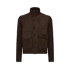 Blouson din piele de căprioară cu față din lână merino