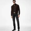 Blouson din piele de căprioară cu față din lână merino
