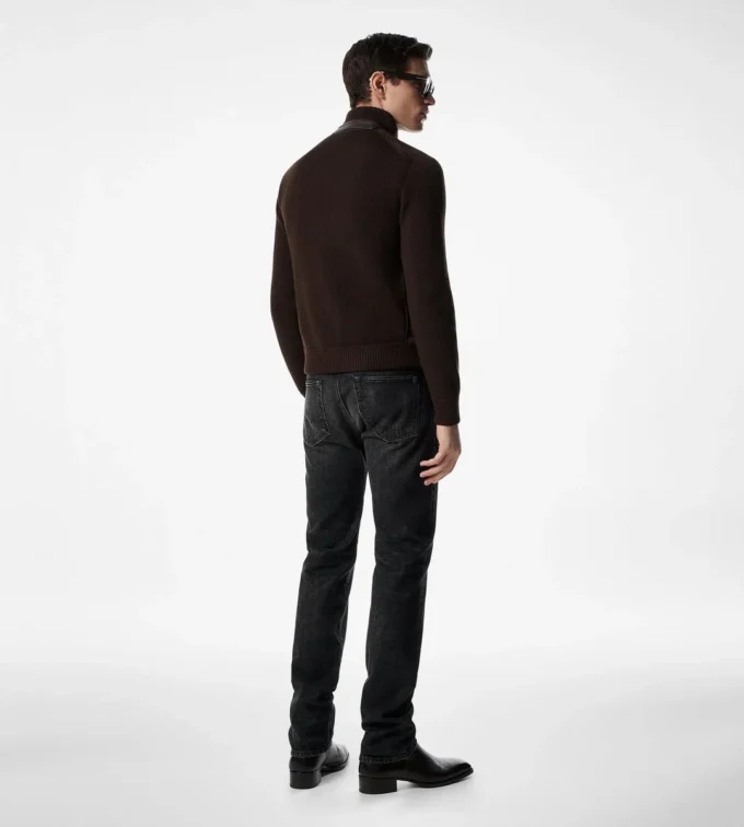 Blouson din piele de căprioară cu față din lână merino