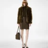 Blouson din piele de oaie cu detalii din piele Blouson din piele de oaie cu detalii din piele