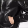 Blouson moale din piele Nappa Plonge cu guler