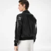 Blouson moale din piele Nappa Plonge cu guler