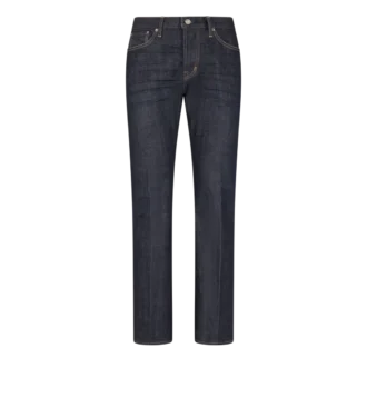 Blugi bootcut din denim elastic, de culoare albastru