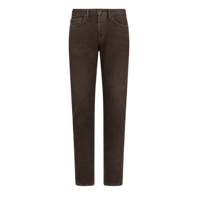 Blugi drepți din denim cu cordon western Blugi drepți din denim cu cordon western