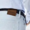 Blugi drepți din denim cu cordon western Blugi drepți din denim cu cordon western