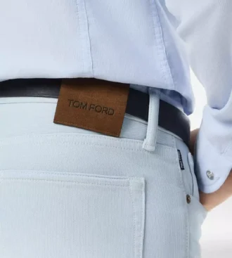 Blugi drepți din denim cu cordon western