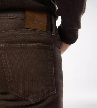 Blugi drepți din denim cu cordon western