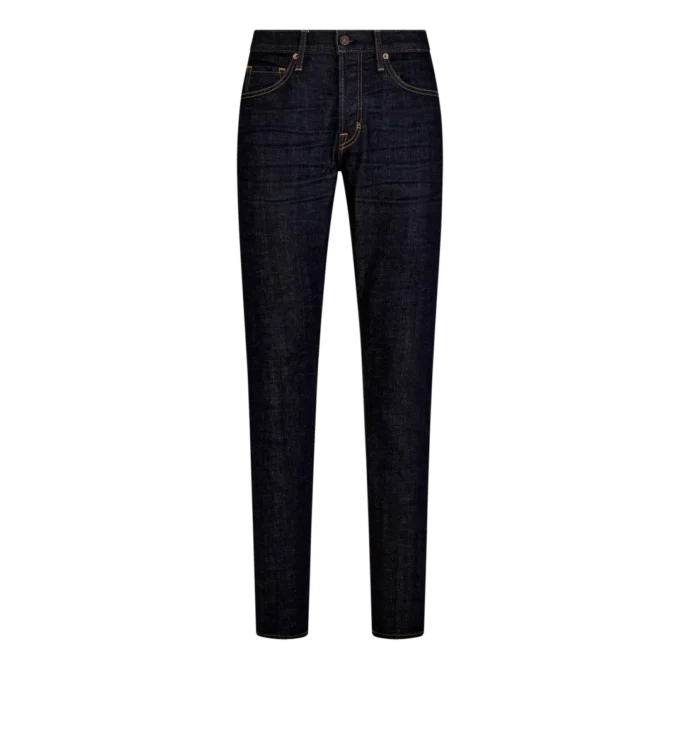 Blugi slim fit cu margini tivite Blugi slim fit cu margini tivite