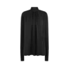 Bluză cu mâneci lungi din georgette de mătase spălată Bluză cu mâneci lungi din georgette de mătase spălată