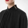 Bluză cu mâneci lungi din georgette de mătase spălată Bluză cu mâneci lungi din georgette de mătase spălată