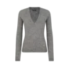 Bluză din tricot de mătase și cașmir fără cusături, cu decolteu în V