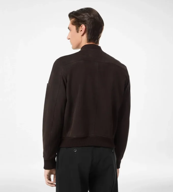 Bomber din piele de căprioară ușoară