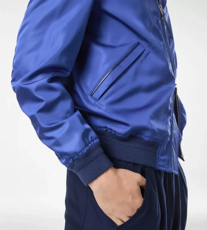 Bomber ușor din poplin de mătase tehnic