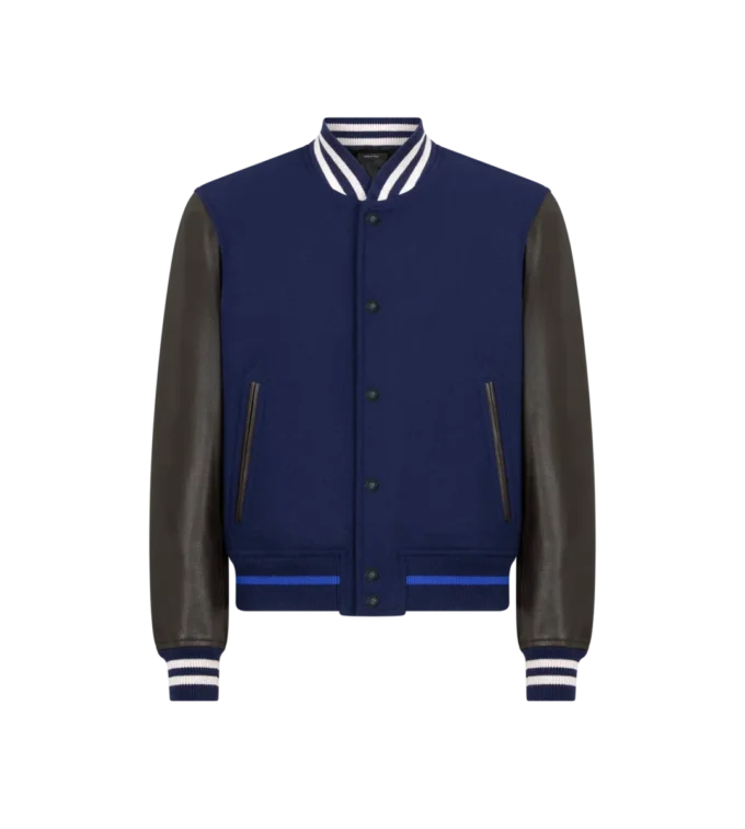Bomber Varsity cu mâneci din piele