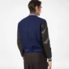 Bomber Varsity cu mâneci din piele