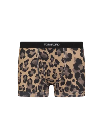 Boxeri din bumbac cu imprimeu leopard