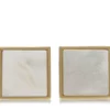 Butoni pătrați aurii și perlați
