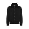 Cardigan din cașmir cu guler din piele de oaie Cardigan din cașmir cu guler din piele de oaie