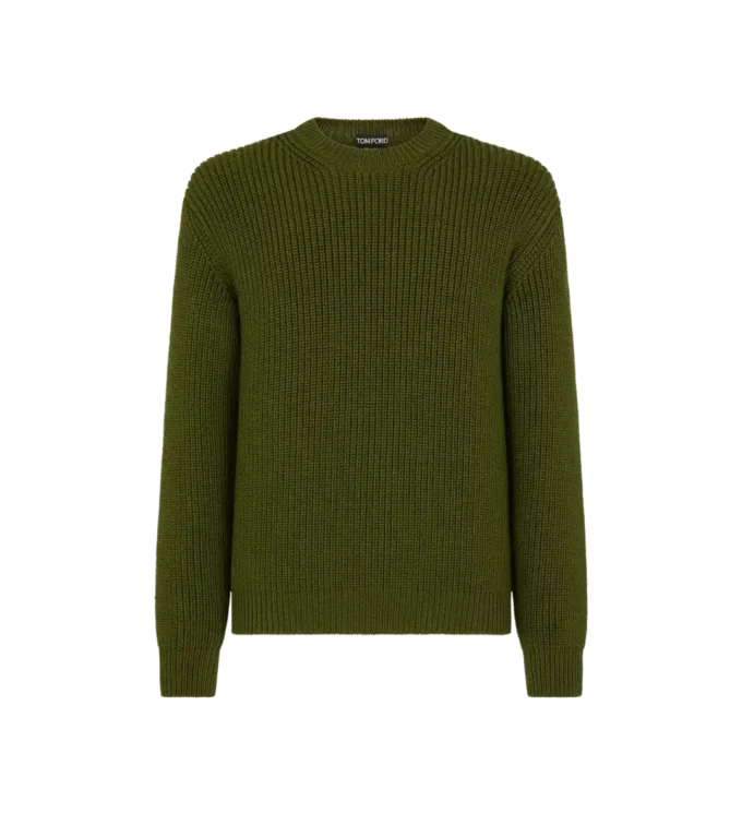Cardigan din lână merino cu guler rotund