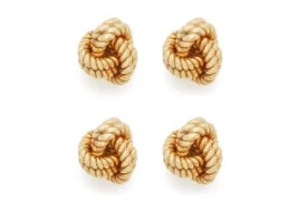Cercei cu nod din aur galben de 18 kt Cercei cu nod din aur galben de 18 kt
