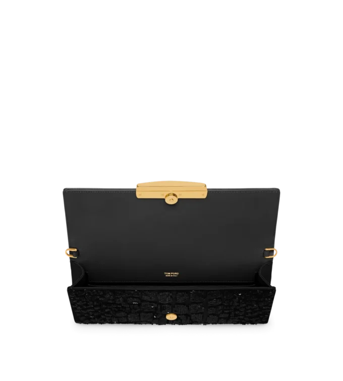 Clutch Bar cu broderie cu paiete efect crocodil Clutch Bar cu broderie cu paiete efect crocodil