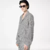 Cămașă de pijama din mătase cu dungi, cu bordură și logo brodat Tf în tonuri asortate Cămașă de pijama din mătase cu dungi, cu bordură și logo brodat Tf în tonuri asortate
