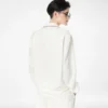 Cămașă de pijama din mătase twill cu bordură și logo brodat TF în tonuri asortate