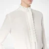 Cămașă din crep de mătase cu detalii plisate Cămașă din crep de mătase cu detalii plisate