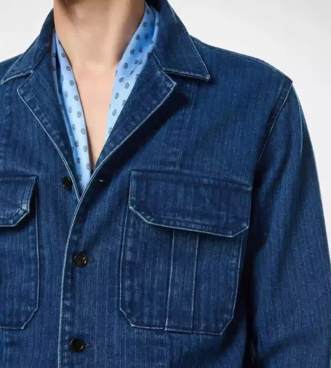 Cămașă din denim cu model în zig-zag Cămașă din denim cu model în zig-zag