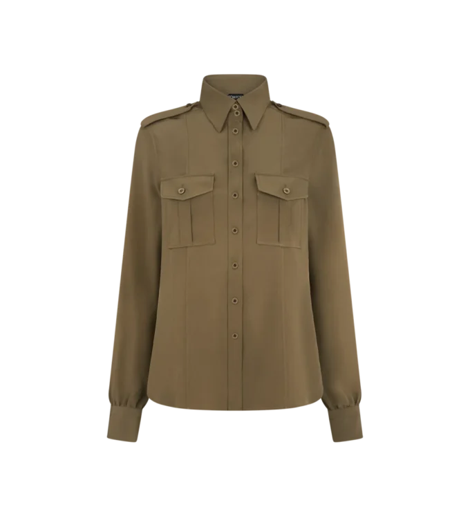 Cămașă militară cu buzunare frontale