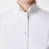Cămașă scurtă din poplin din amestec de bumbac și mătase Cămașă scurtă din poplin din amestec de bumbac și mătase