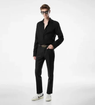 Cămașă slim fit din crep satinat