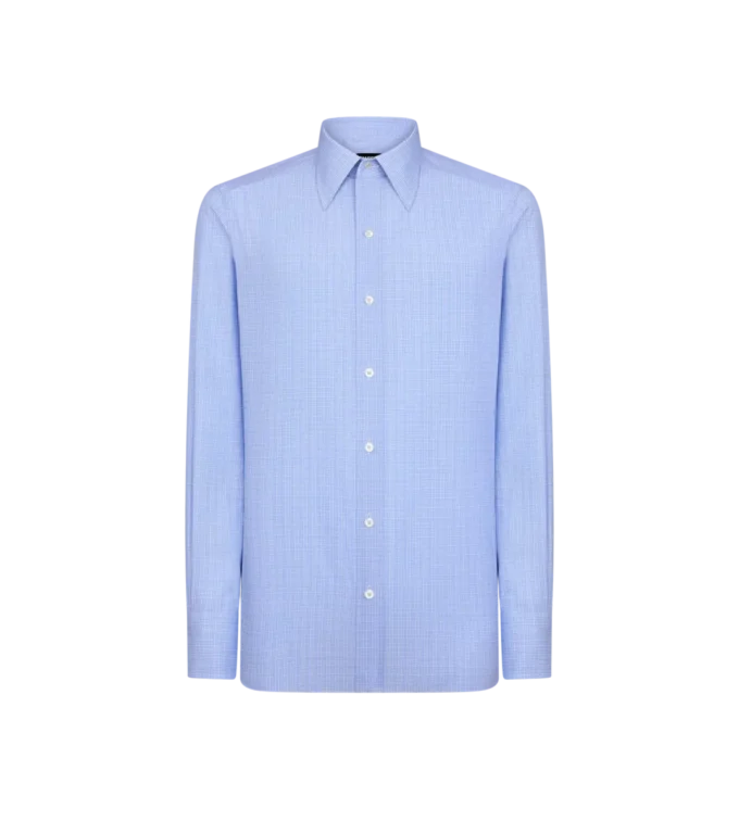 Cămașă slim fit din țesătură diagonală cu model în carouri