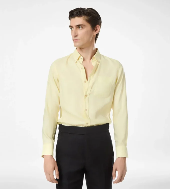 Cămașă slim fit din gabardină fluidă Cămașă slim fit din gabardină fluidă