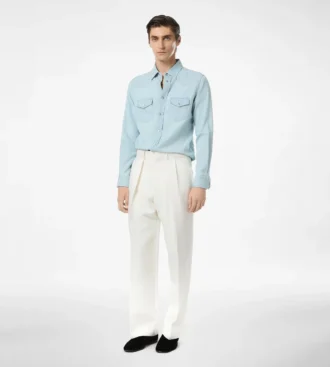 Cămașă western din denim chambray Cămașă western din denim chambray